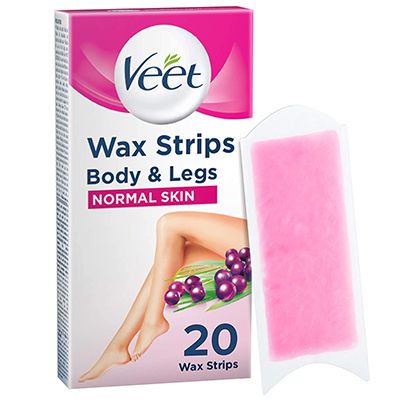 Veet Wax Strips For Legs & Body, Normal, 20s